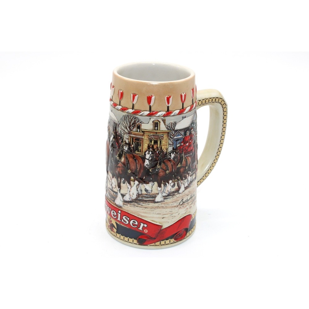 VTG Budweiser Holiday Beer Stein 1986 Mug Clydesdale B Collector's Series